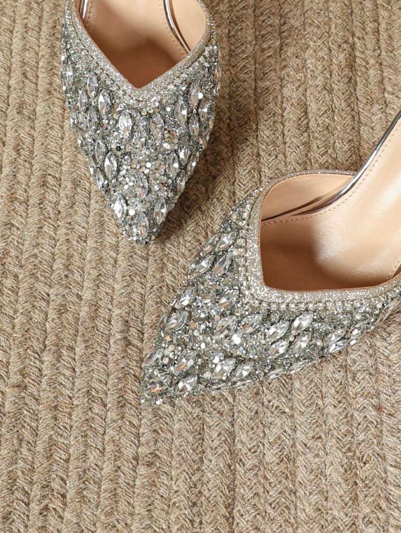 Night Heels with Silver Crystals