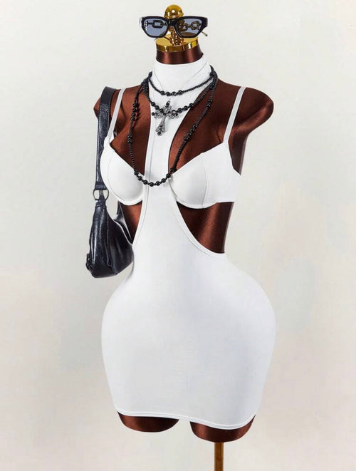 Blanc Cutout Underwire Mini Dress - Chanel’s Fashion Boutique Inc.