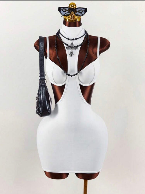Blanc Cutout Underwire Mini Dress - Chanel’s Fashion Boutique Inc.