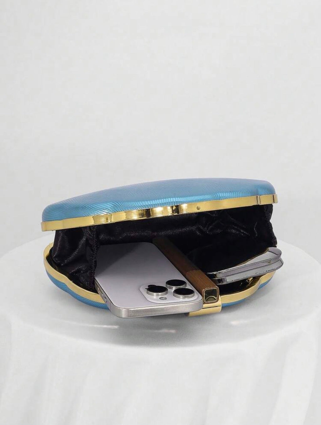 Céleste Metallic Wave Minaudière Clutch - Chanel’s Fashion Boutique Inc.