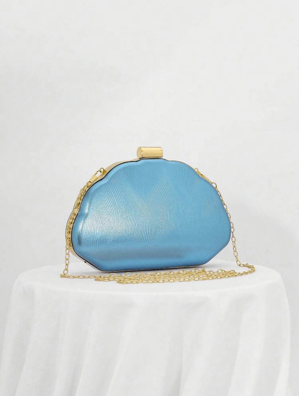Céleste Metallic Wave Minaudière Clutch - Chanel’s Fashion Boutique Inc.