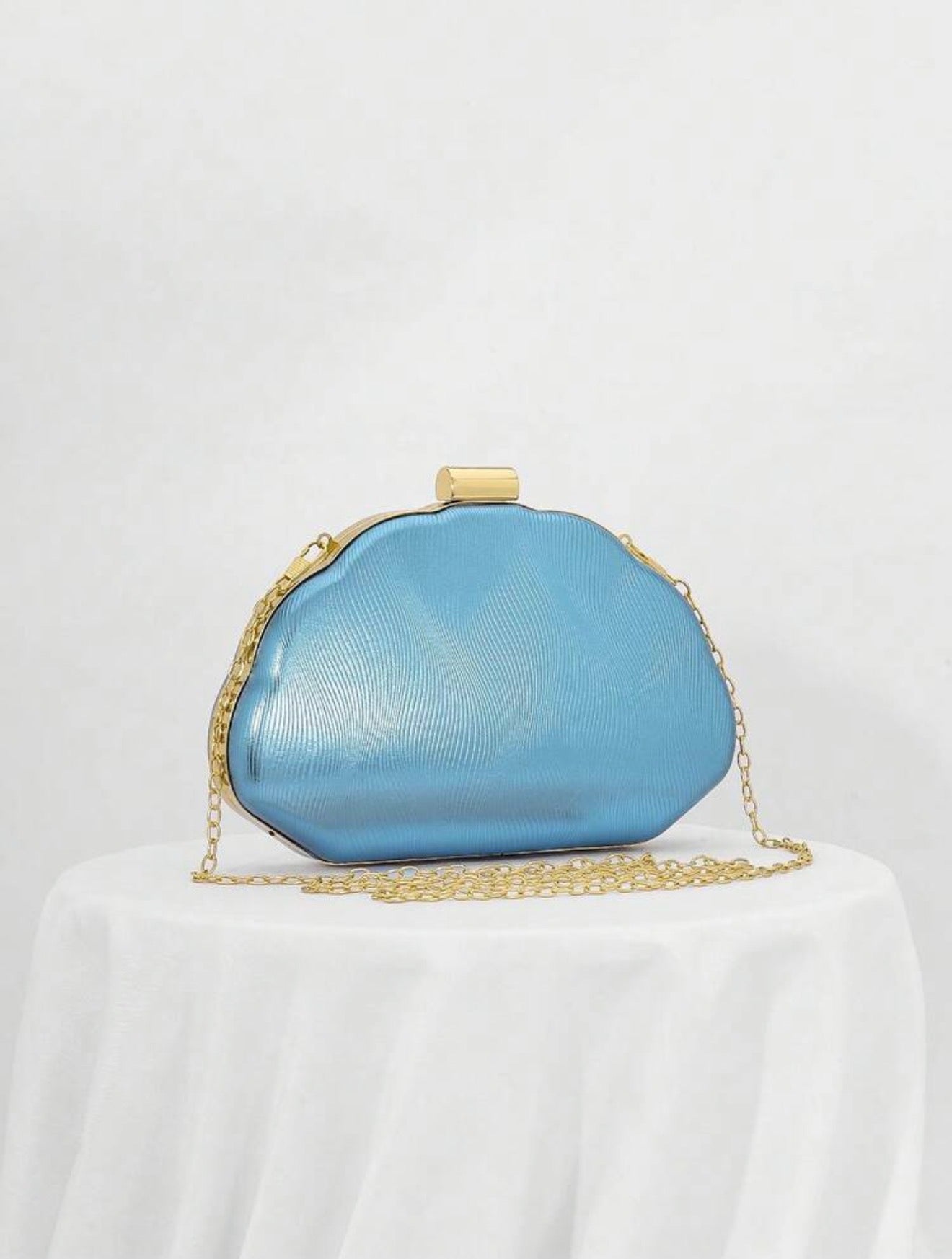 Céleste Metallic Wave Minaudière Clutch - Chanel’s Fashion Boutique Inc.