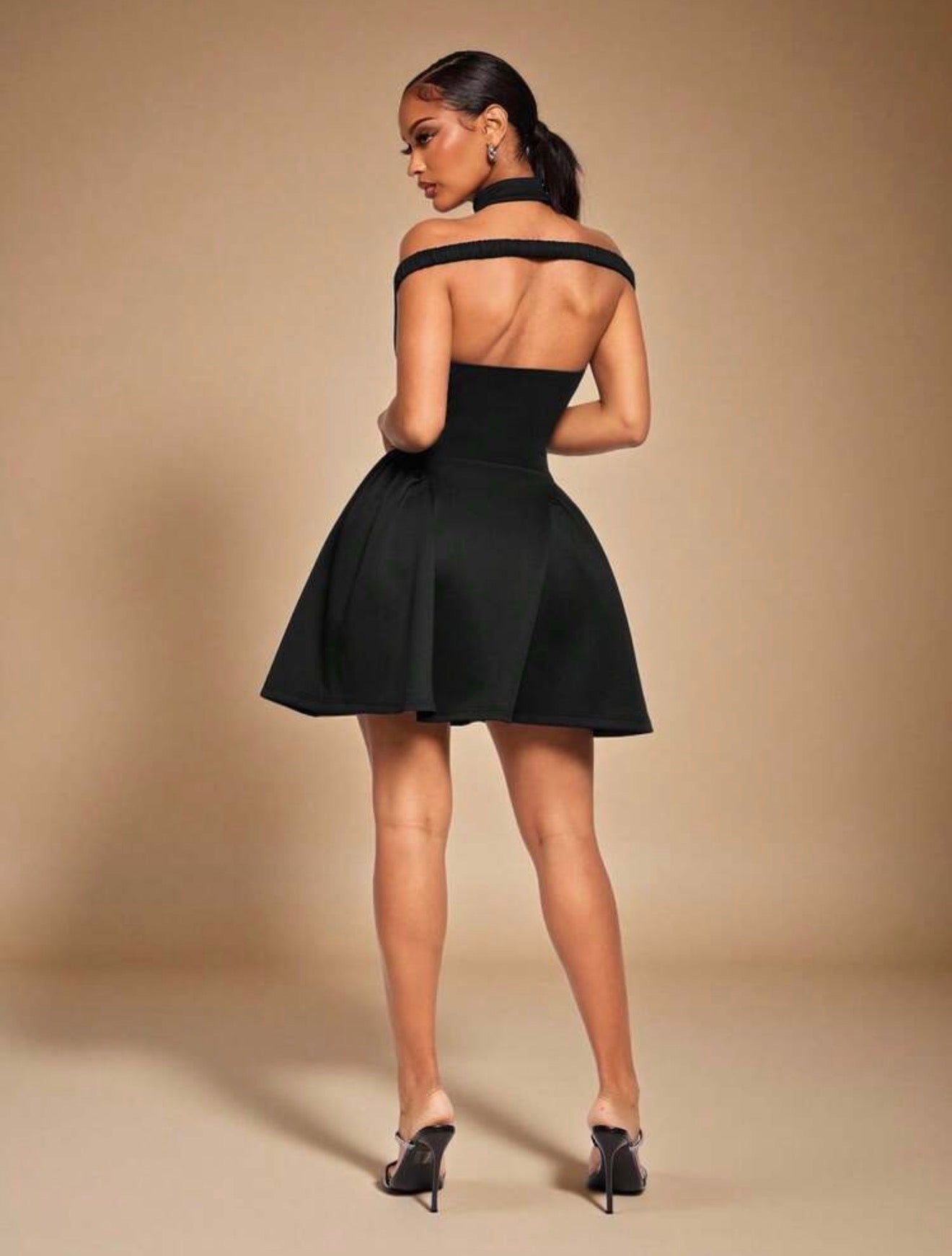 Château Noir Off - Shoulder Skater Dress - Chanel’s Fashion Boutique Inc.