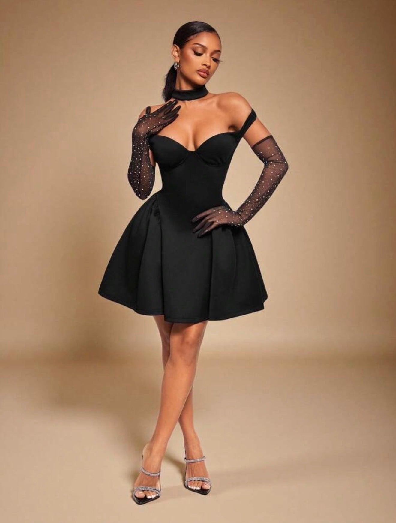 Château Noir Off - Shoulder Skater Dress - Chanel’s Fashion Boutique Inc.