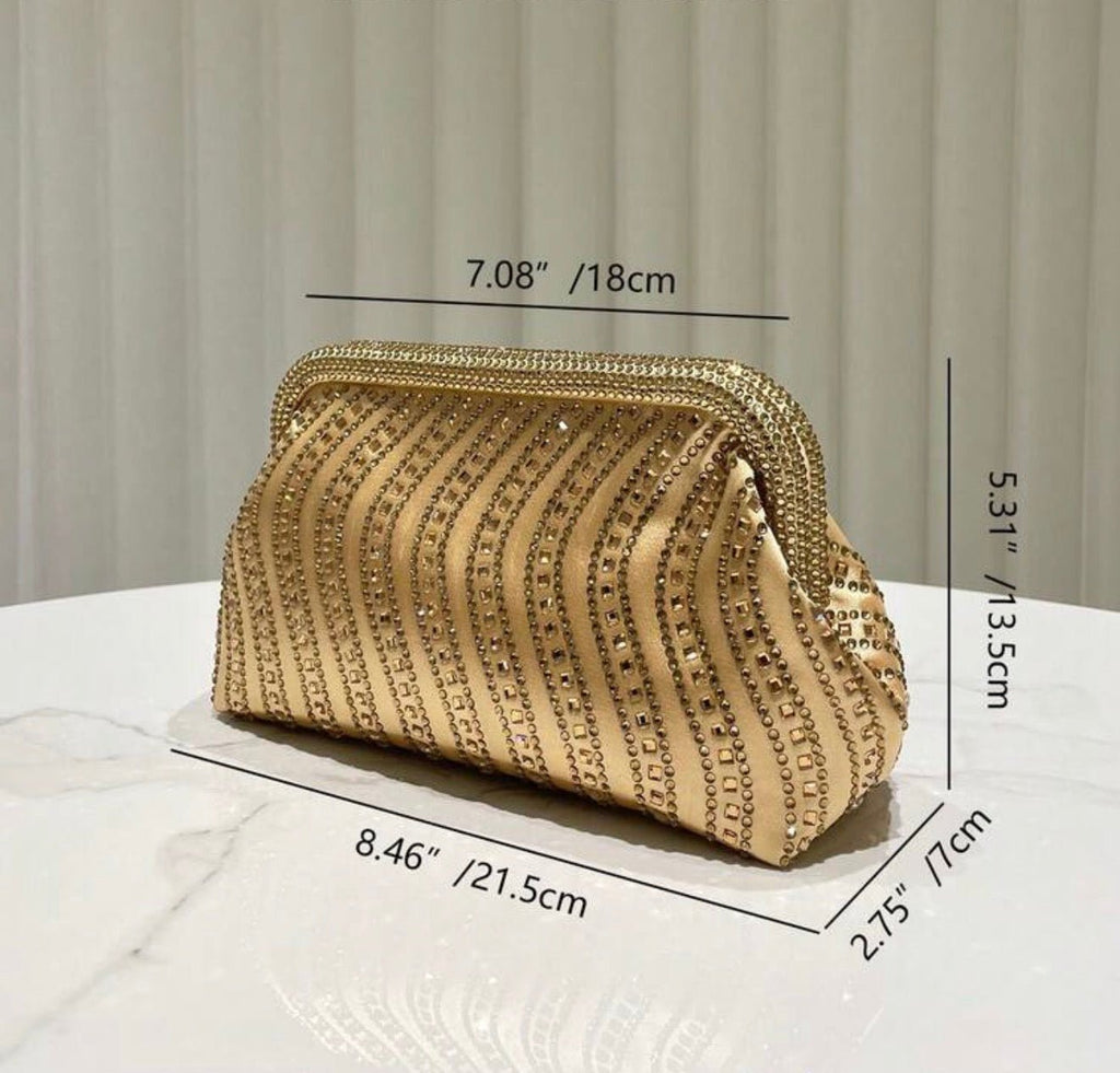 Dorée Crystal - Stripe Evening Clutch - Chanel’s Fashion Boutique Inc.