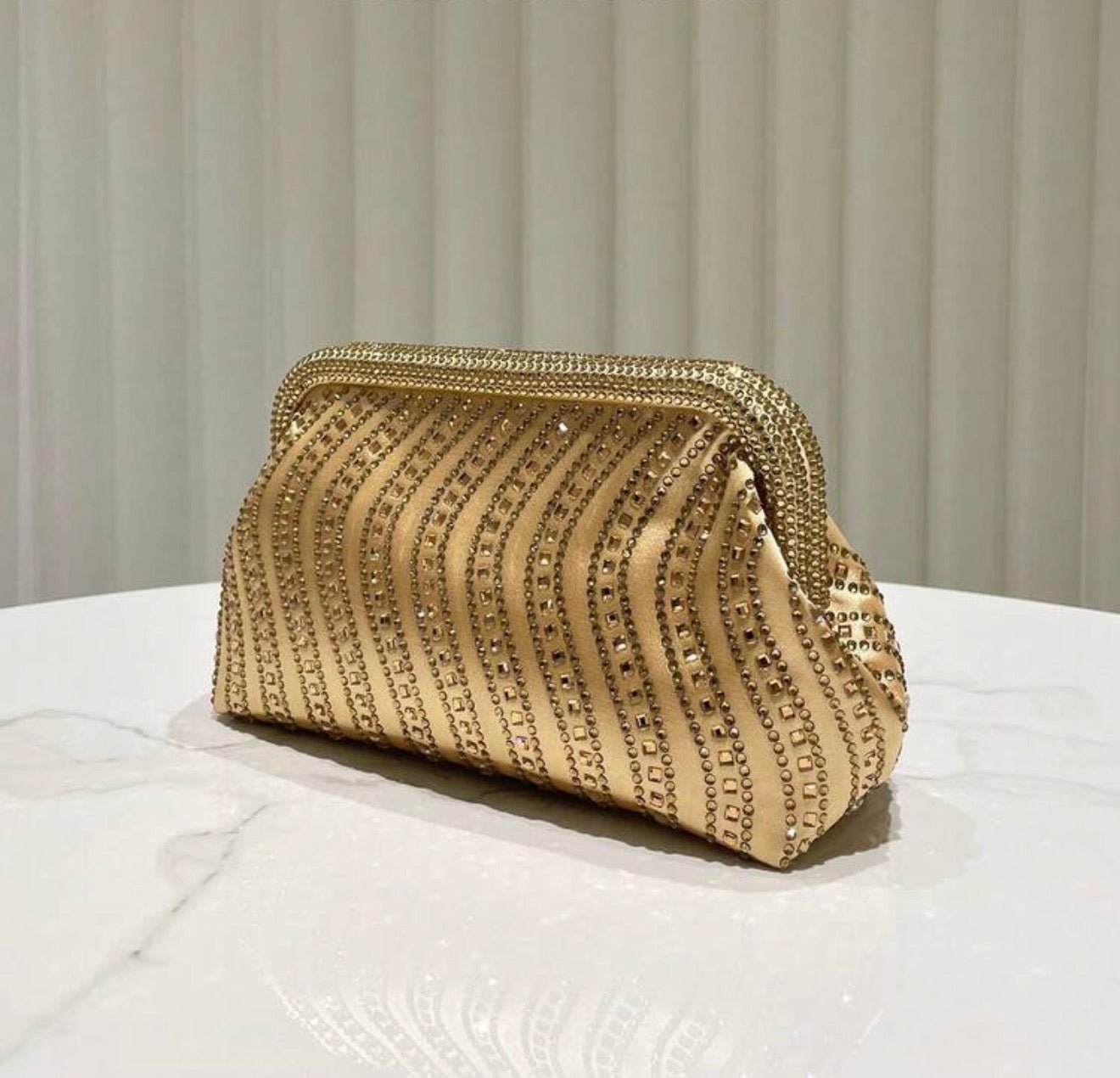 Dorée Crystal - Stripe Evening Clutch - Chanel’s Fashion Boutique Inc.