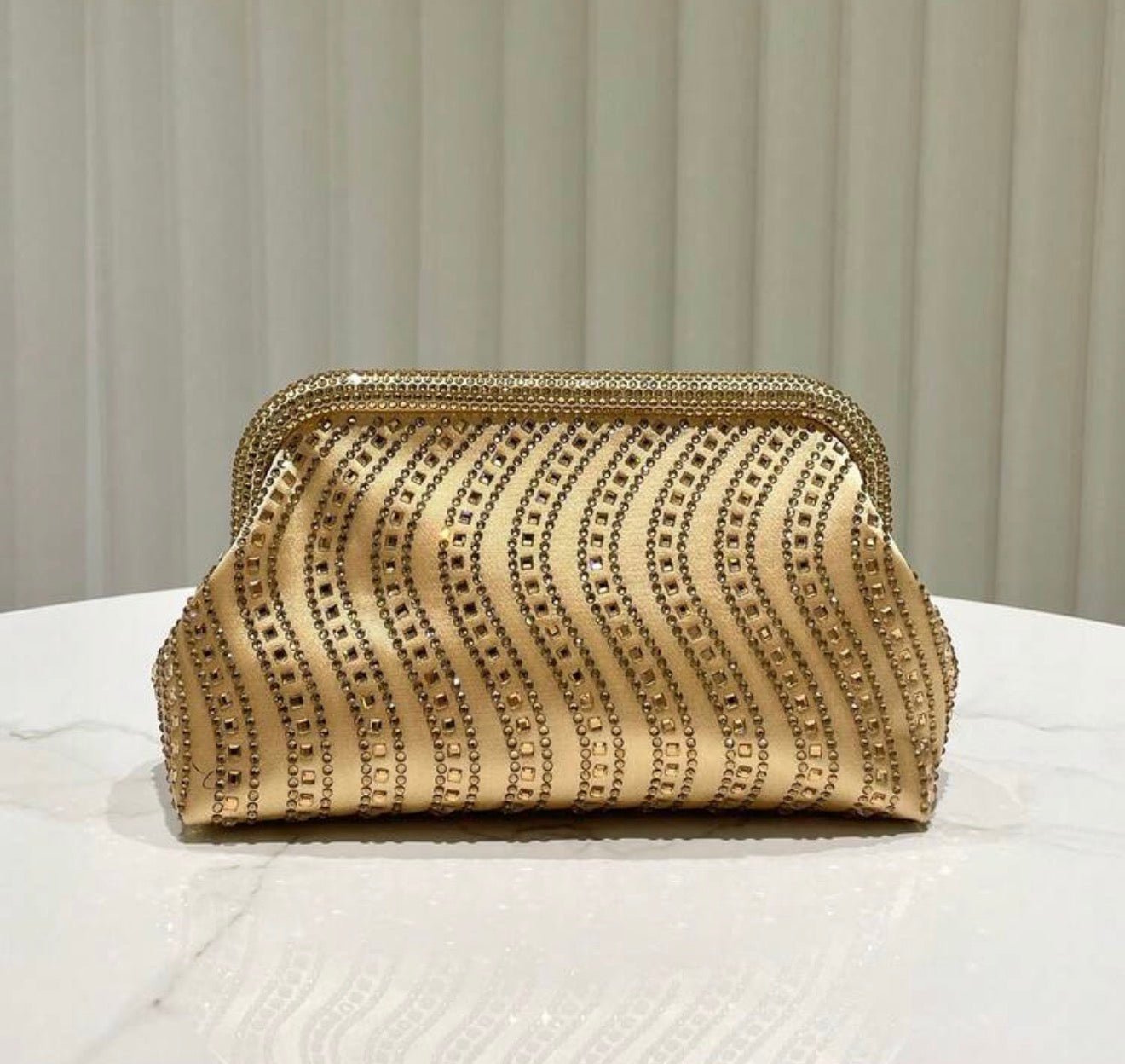 Dorée Crystal - Stripe Evening Clutch - Chanel’s Fashion Boutique Inc.