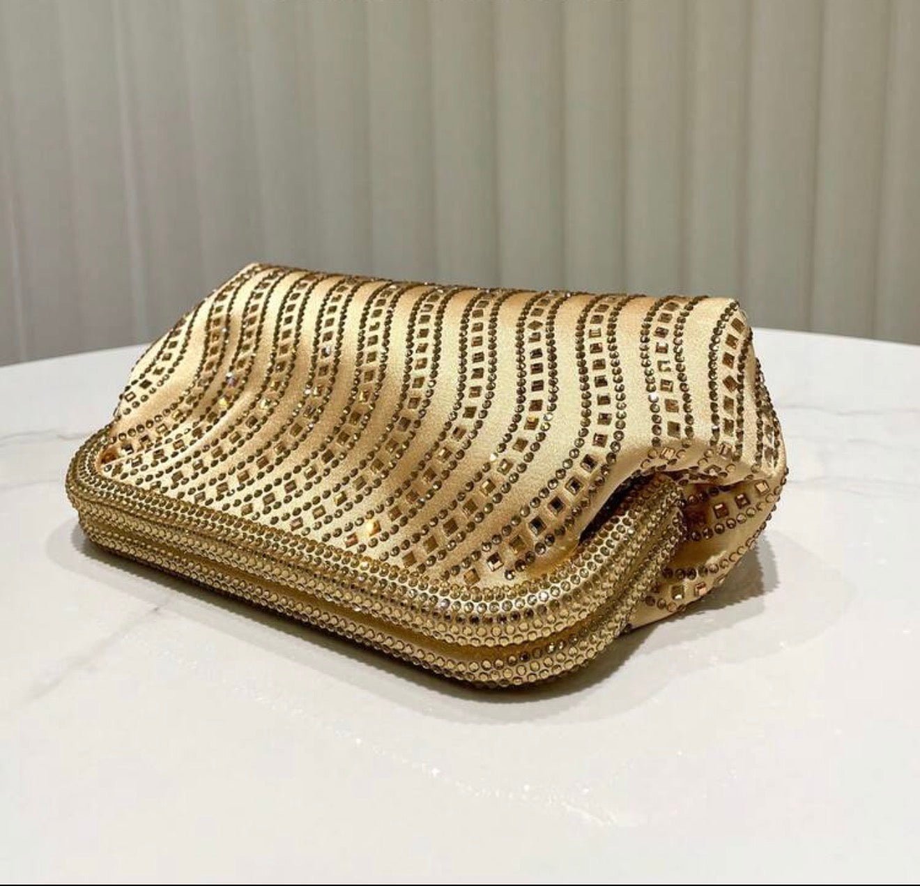Dorée Crystal - Stripe Evening Clutch - Chanel’s Fashion Boutique Inc.