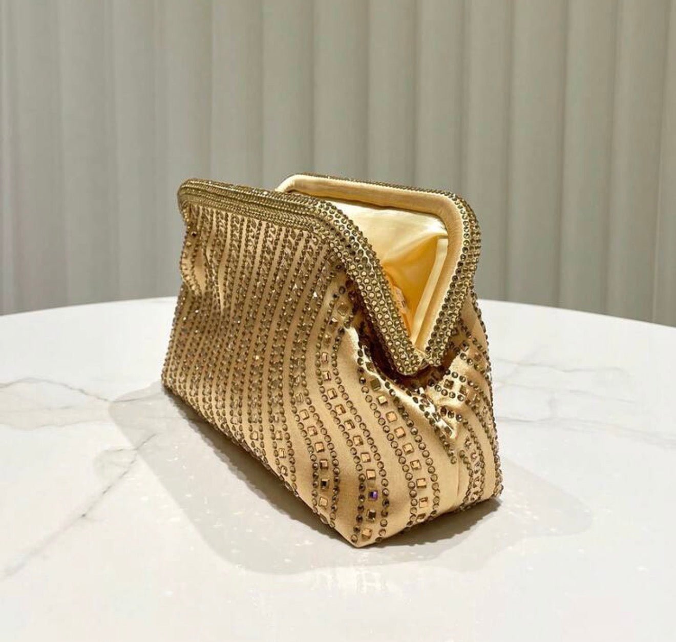 Dorée Crystal - Stripe Evening Clutch - Chanel’s Fashion Boutique Inc.