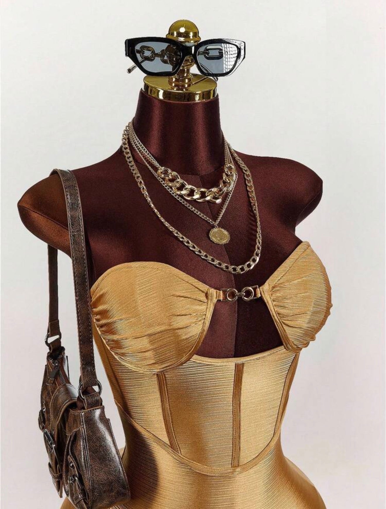 Gilded Corset Bandage Mini Dress - Chanel’s Fashion Boutique Inc.