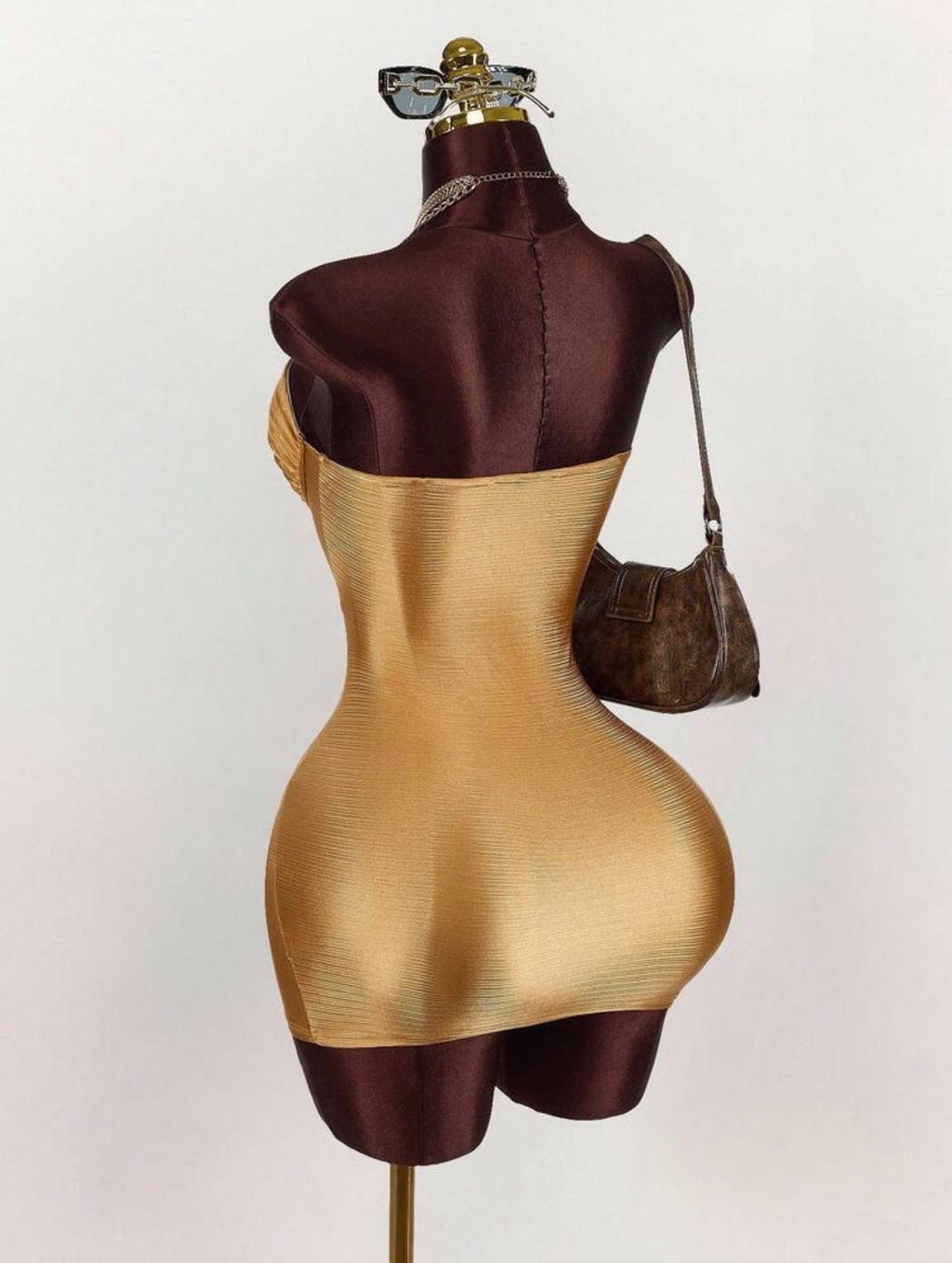 Gilded Corset Bandage Mini Dress - Chanel’s Fashion Boutique Inc.