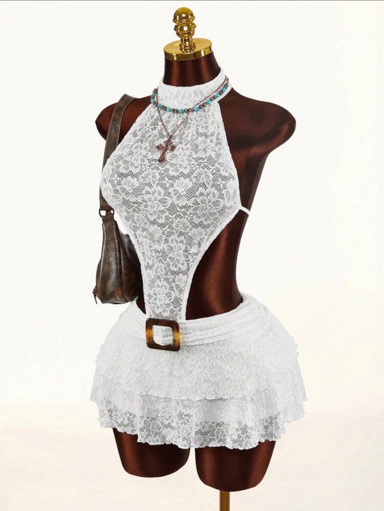 Magnolia Lace Halter & Ruffle Skirt Set - Chanel’s Fashion Boutique Inc.