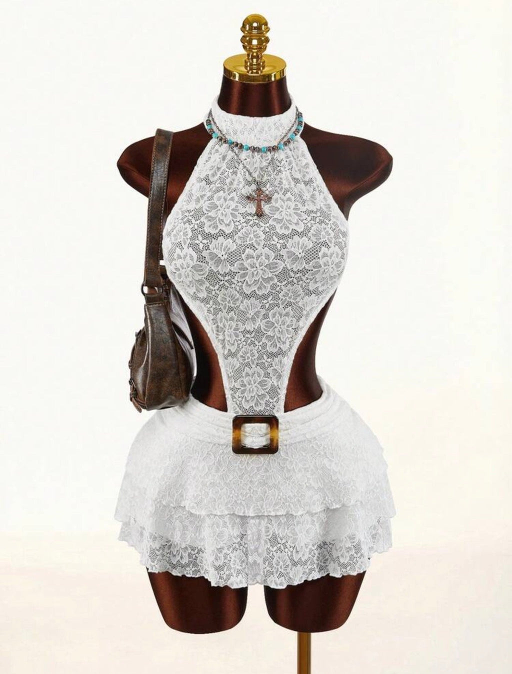 Magnolia Lace Halter & Ruffle Skirt Set - Chanel’s Fashion Boutique Inc.
