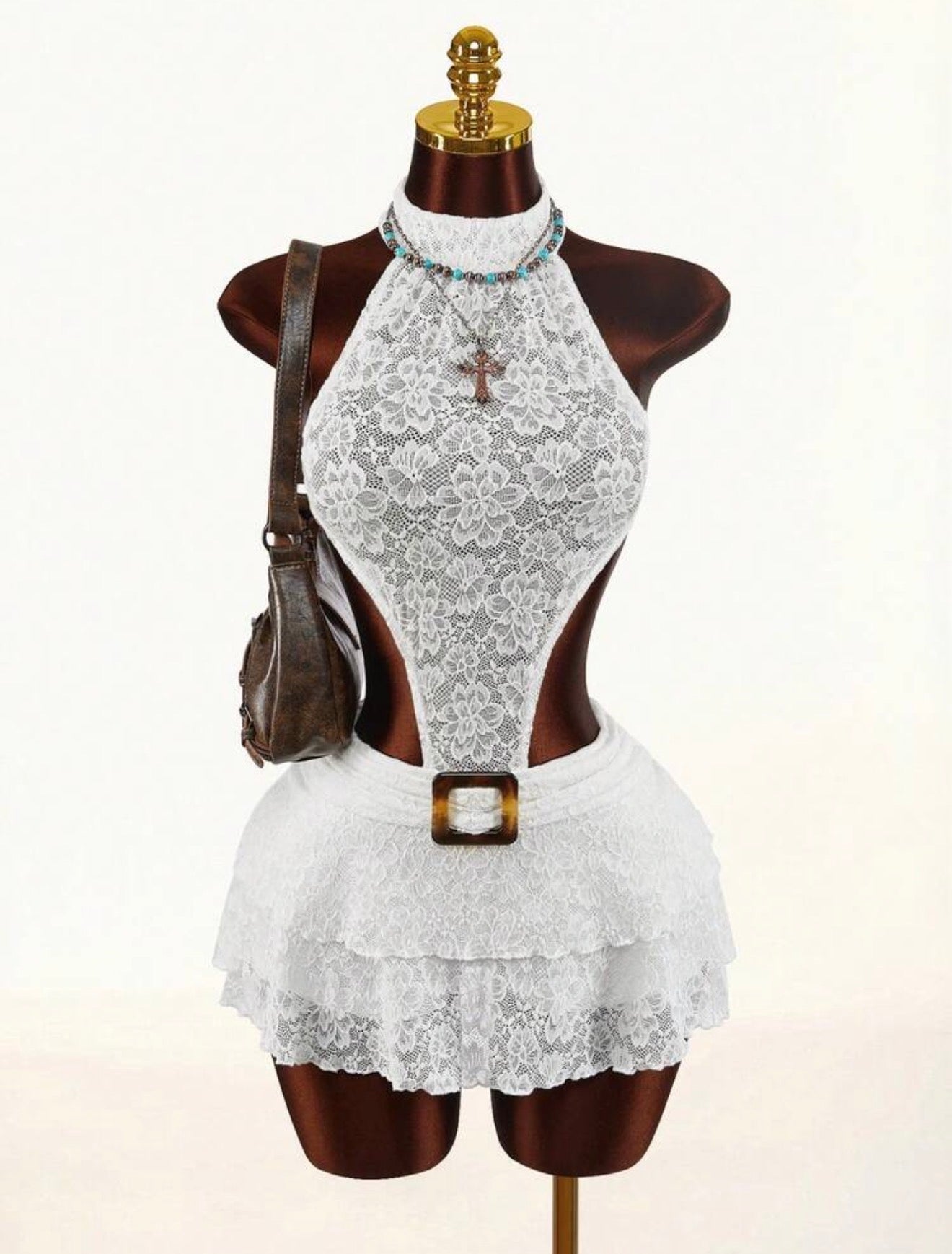 Magnolia Lace Halter & Ruffle Skirt Set - Chanel’s Fashion Boutique Inc.