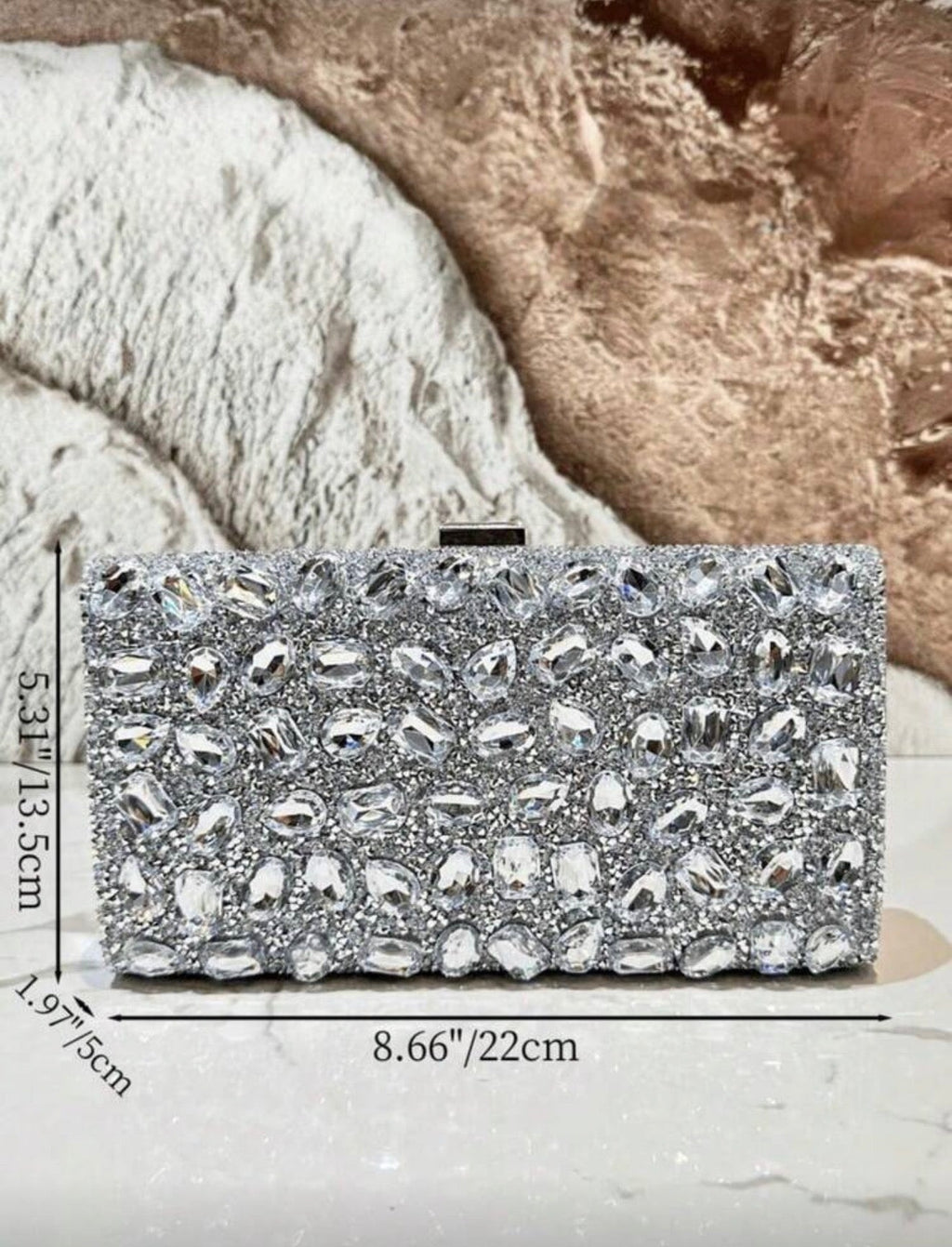 Night Clutch with Silver Crystals - Chanel’s Fashion Boutique Inc.