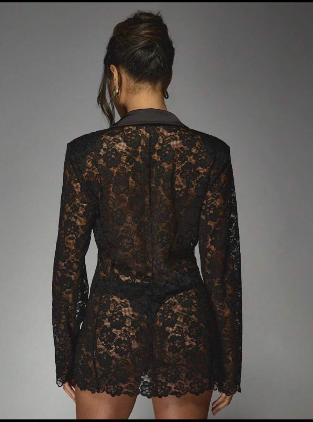 Noir Élise Lace Blazer Mini Dress - Chanel’s Fashion Boutique Inc.