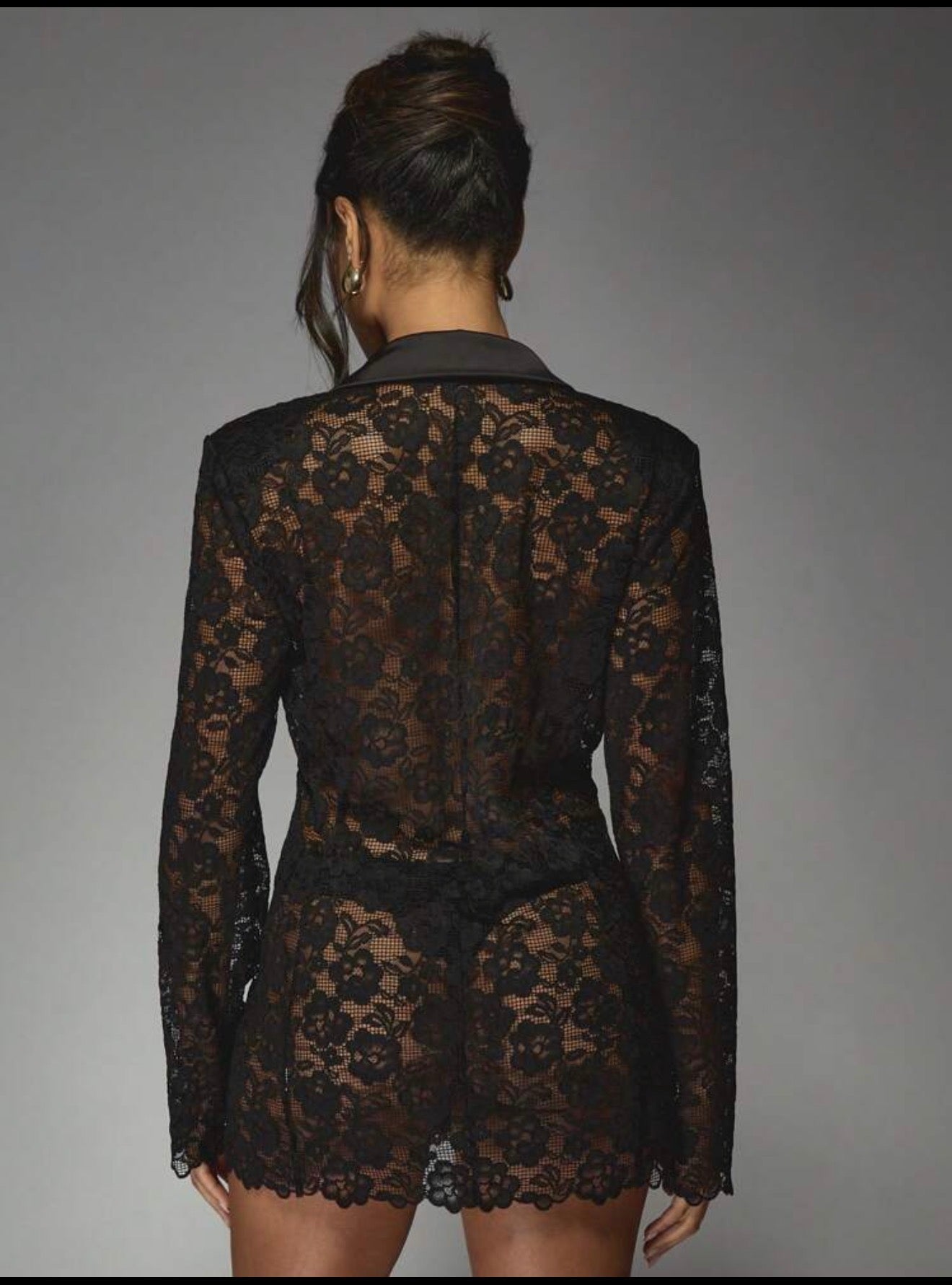 Noir Élise Lace Blazer Mini Dress - Chanel’s Fashion Boutique Inc.