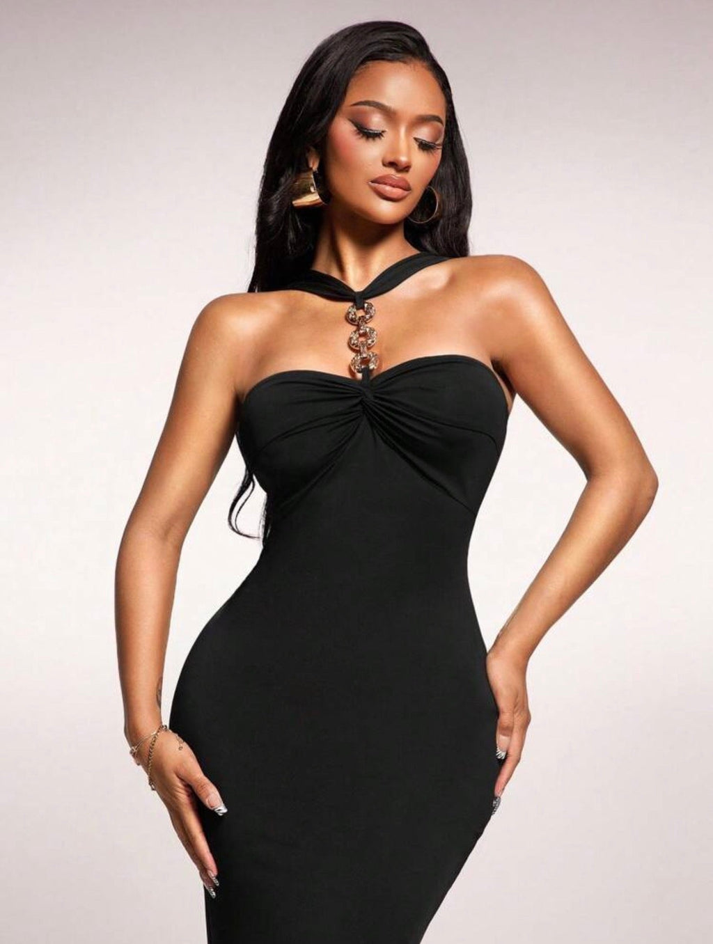 Noir Élysée Halter Gown - Chanel’s Fashion Boutique Inc.