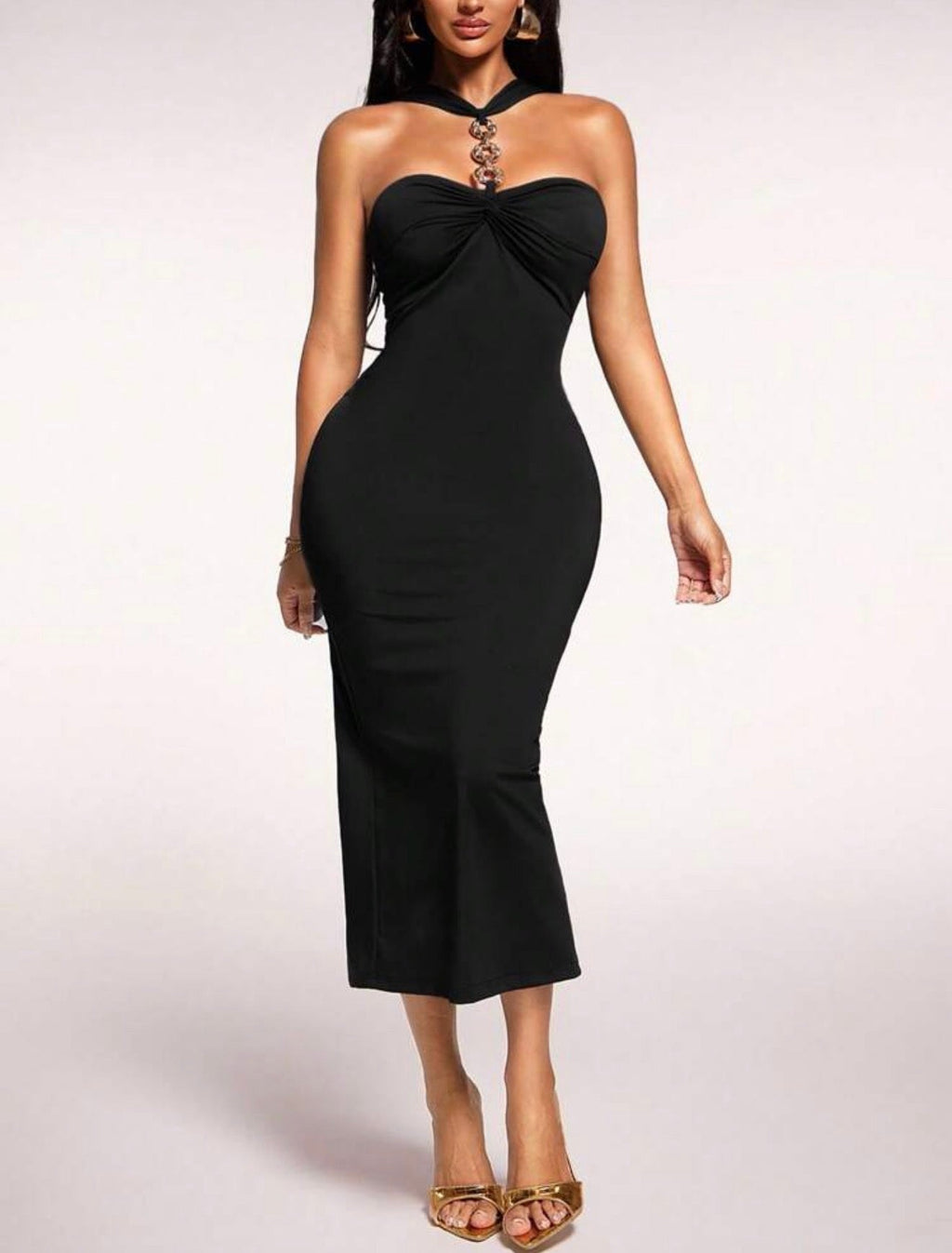 Noir Élysée Halter Gown - Chanel’s Fashion Boutique Inc.