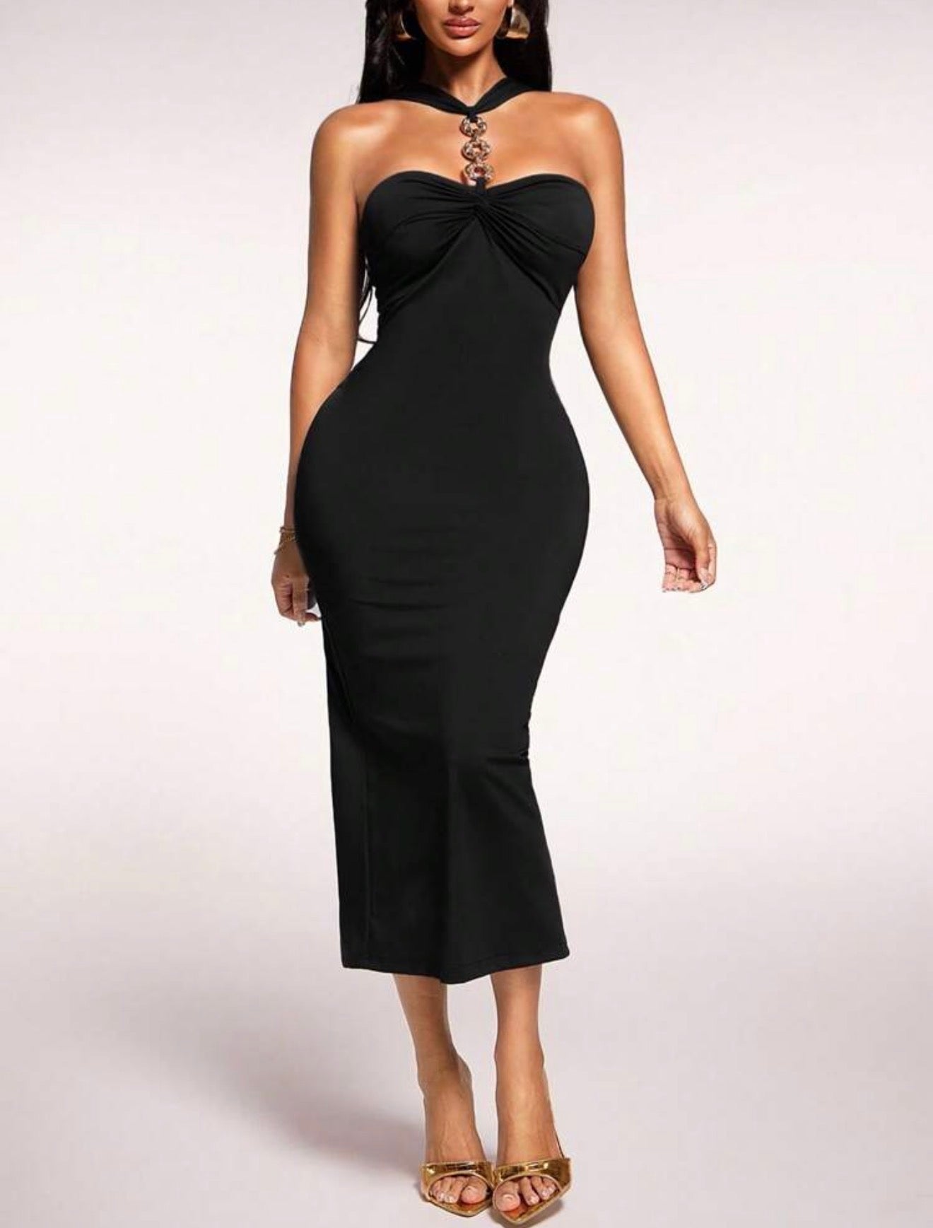 Noir Élysée Halter Gown - Chanel’s Fashion Boutique Inc.