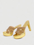 Sexy Gold Heels - Chanel’s Fashion Boutique Inc.