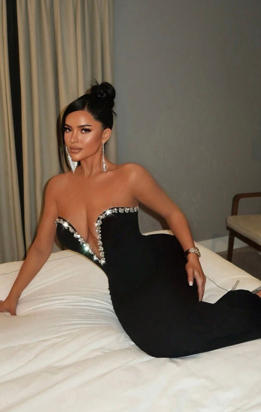 Vivian’s Signature Crystal Plunge Gown - Chanel’s Fashion Boutique Inc.