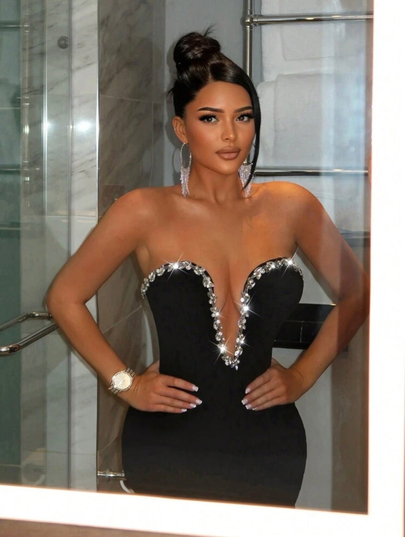 Vivian’s Signature Crystal Plunge Gown - Chanel’s Fashion Boutique Inc.